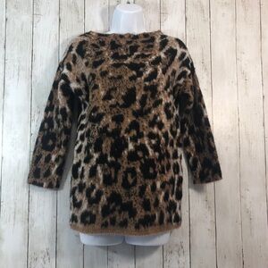Lineamaglia Mohair Blend Animal Print Sweater XS